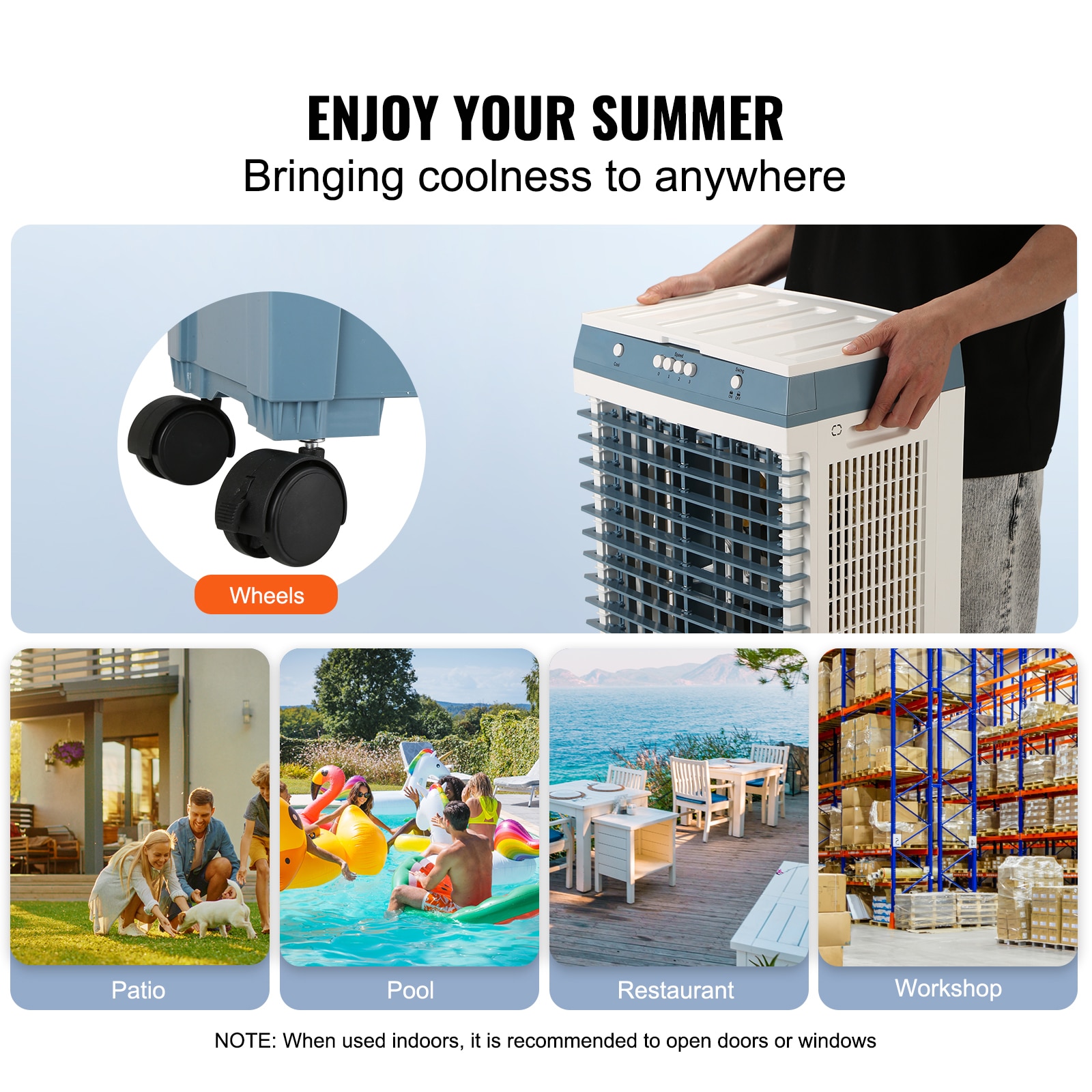 Evaporative Air Cooler Portable Oscillating Cooler For Home Use_voghion.com